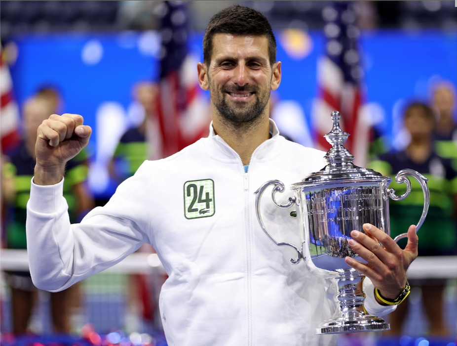 诺瓦克·乔科维奇赢得自2018年以来的第四个美国网球公开赛冠军，也取得了大满贯第24个冠军，为历史上男女并列最高纪录。[图片/盖帝图像]