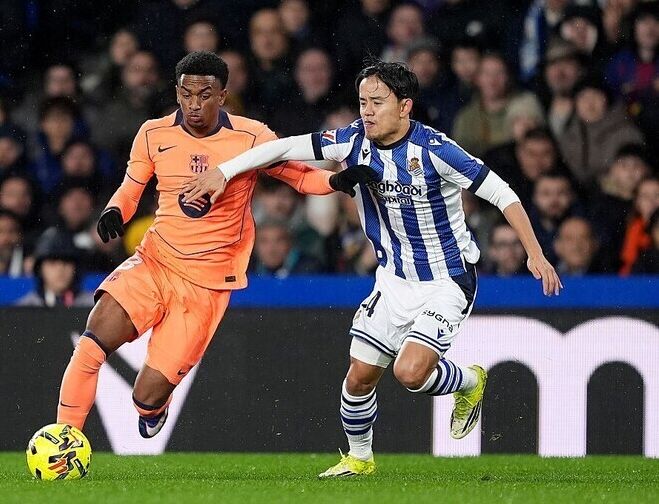 久保于第69分钟因伤被迫退场。（C）Getty Images