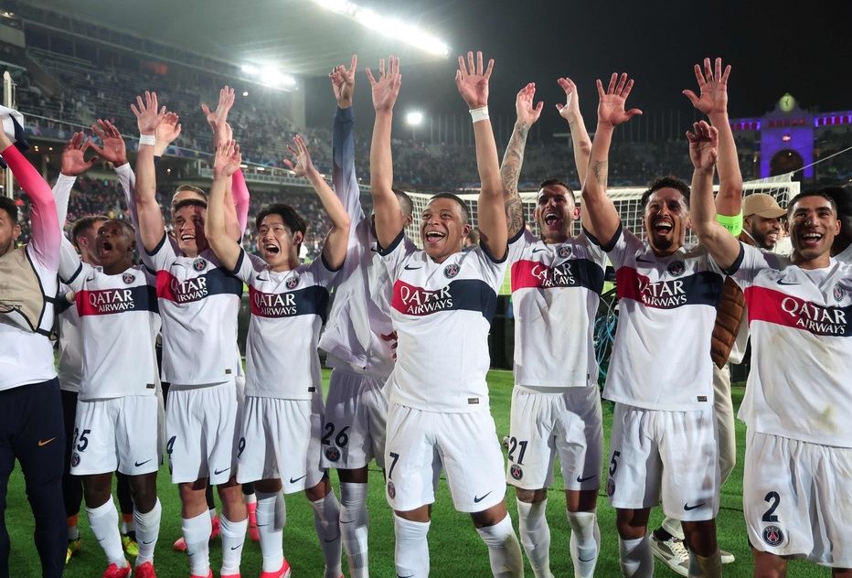 巴黎圣日耳曼赢得了2023-2024赛季的法国联赛冠军。（2024年4月16日撮影）