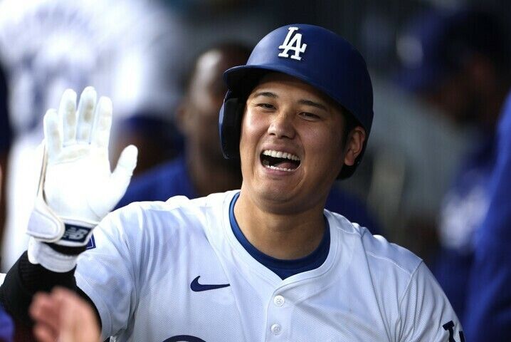 洛杉矶道奇队的大谷翔平达成了大联盟历史上首个“45-45”纪录。(C)Getty Images（THE DIGEST）