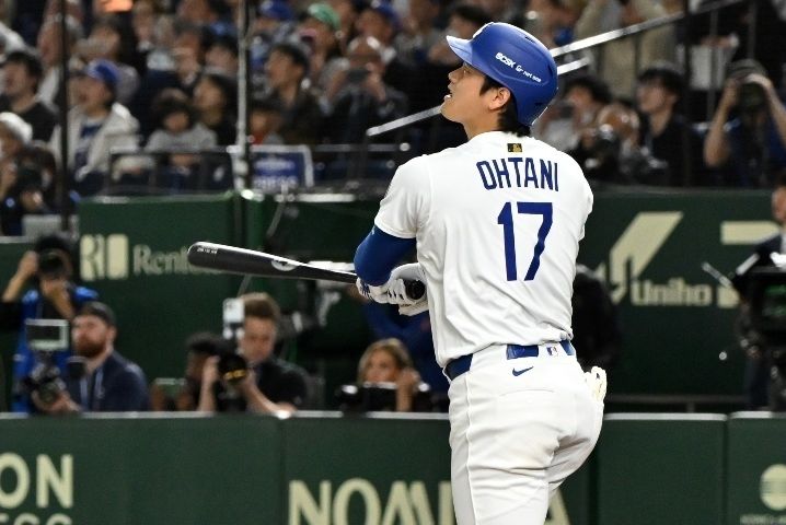 大谷翔平在5局击出本季首发全垒打。（C）Getty Images（THE DIGEST）