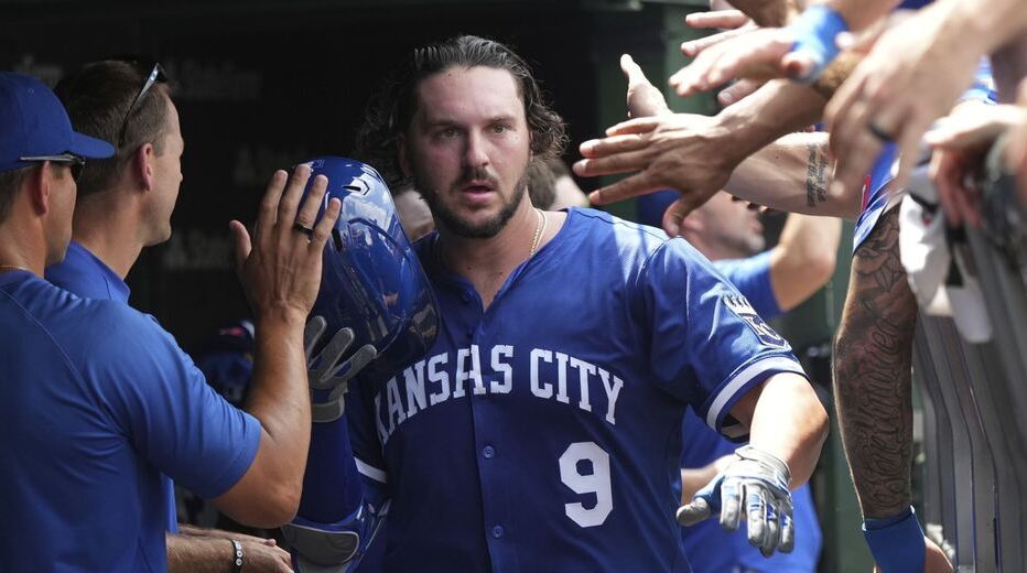 皇家队的帕斯昆汀诺击出双响砲（资料来源：MLB Advanced Media）