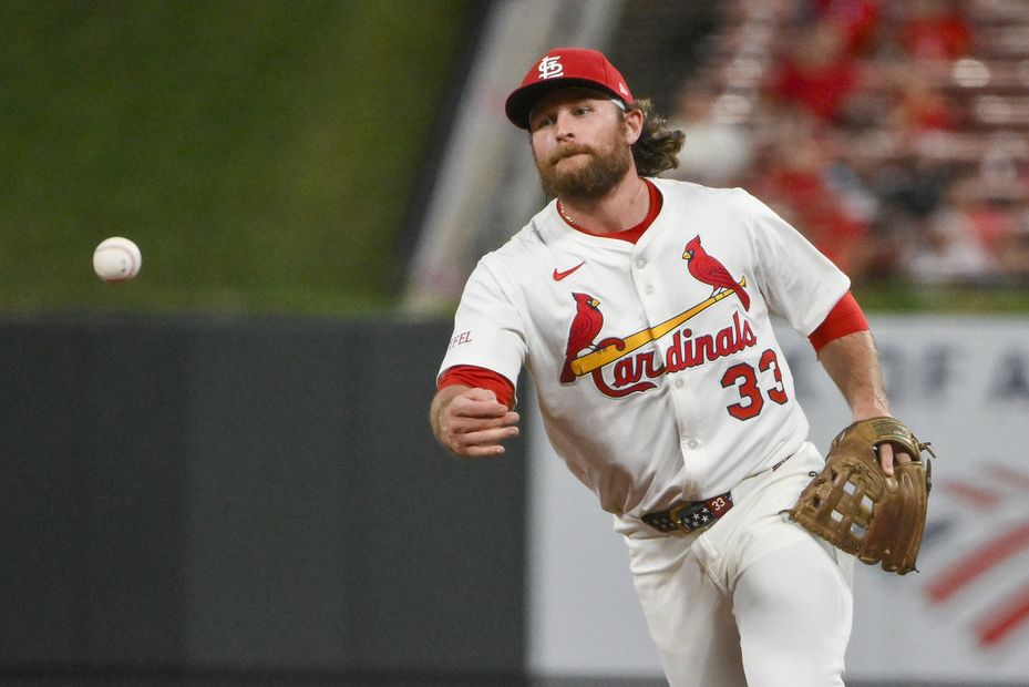 美国职棒大联盟（MLB）圣路易红雀队于8月19日，将因左鼠蹊部受伤的内野手布伦丹·多诺文登录进10天伤兵名单。照片摄于8月12日，美国密苏里州圣路易（2025年 路透／Imagn Images）。