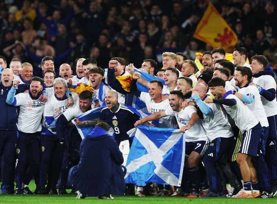 取得戏剧性胜利的苏格兰代表队（GettyImages）